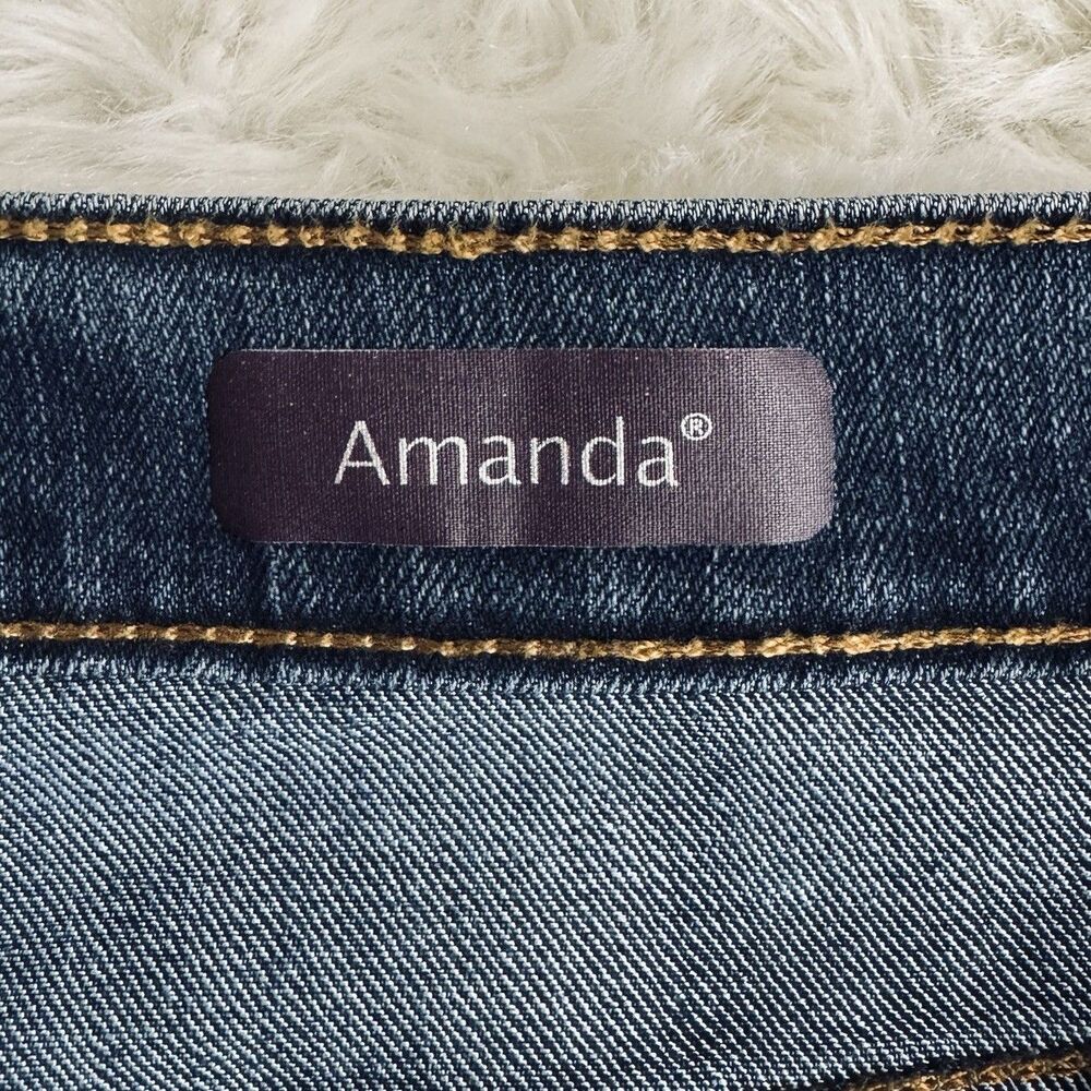 Gloria Vanderbilt Amanda Straight Jeans 14 Long (35x32.5) Blue Stretch Womens - Picture 5 of 9
